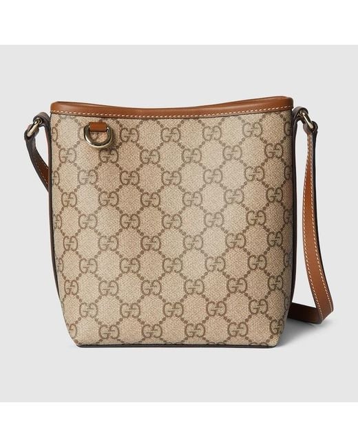 Gucci Metallic Gg Emblem Nano Bucket Bag, Gg Canvas