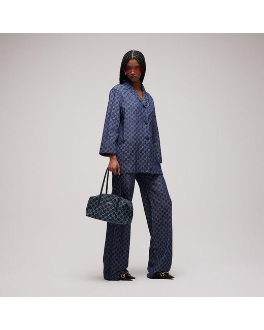 Gucci Blue Melrose Medium Boston Bag