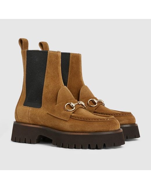 Gucci Brown Ankle Boot With Horsebit, Uk