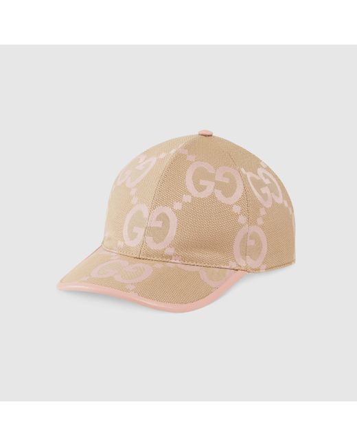 Gucci 【公式】 (グッチ)ジャンボGG ベースボールキャップベージュ&ピンク GGキャンバスピンク Natural