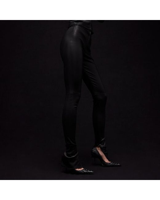 Gucci Gray Light Stretch Leather Skinny Pants
