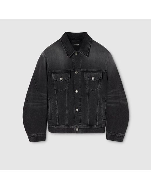 Gucci Black Washed Certified Cotton Denim Jacket for men