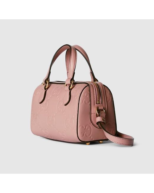 Gucci Pink GG Super Mini Top Handle Bag