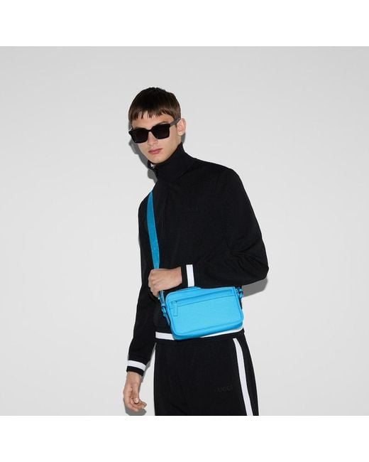 Gucci Blue GG Rubber-effect Crossbody Bag for men