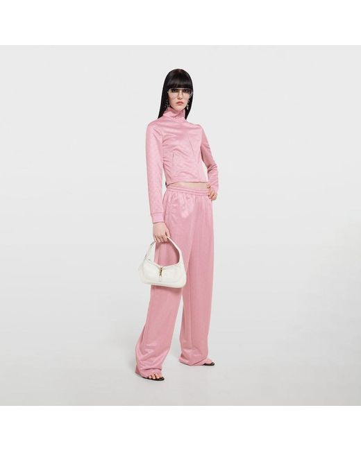 Gucci Pink Gg Jersey Jacquard Zip Jacket