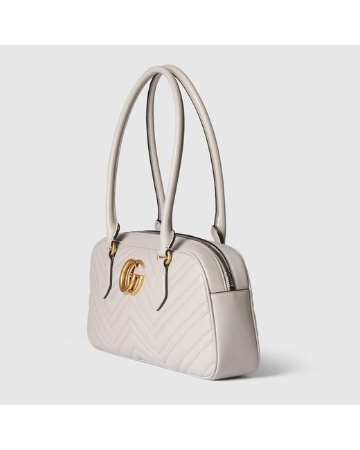 Gucci Natural GG Marmont Medium Top Handle Bag
