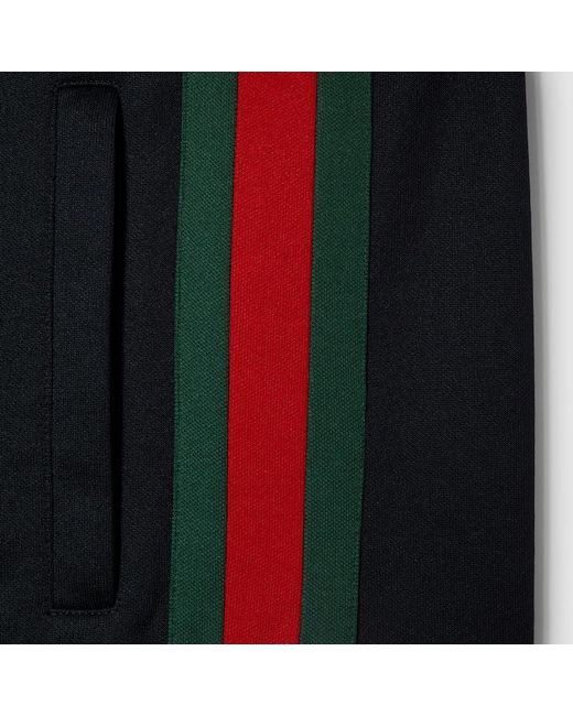 Gucci Blue Technical Jersey Zip Jacket With Web for men