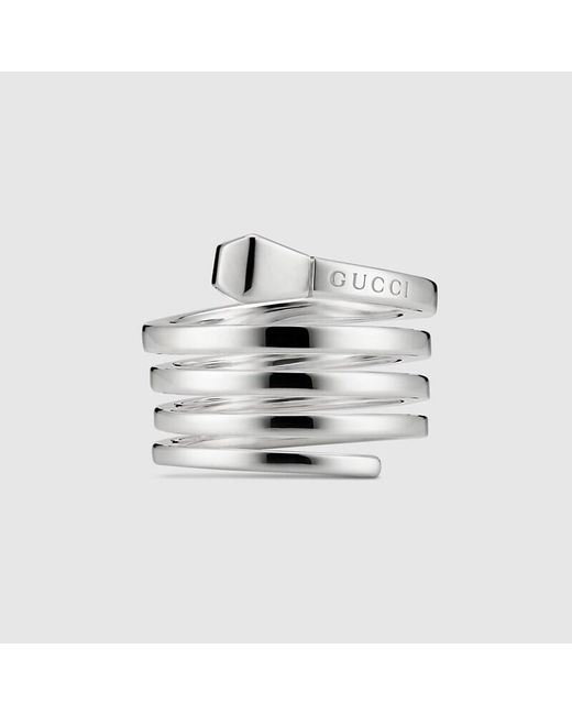 Gucci White Chiodo Multi-Row Ring
