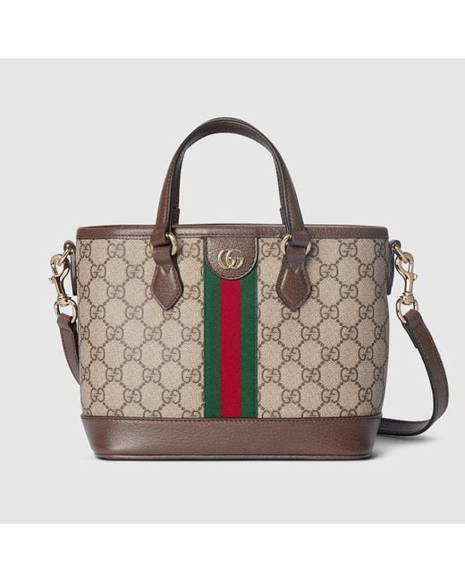 Borsa Shopping Ophidia Misura Piccola di Gucci in Brown
