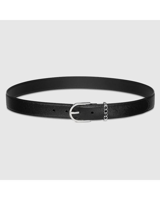 Gucci Black Belt With Stirrup Buckle, Size 100 for men