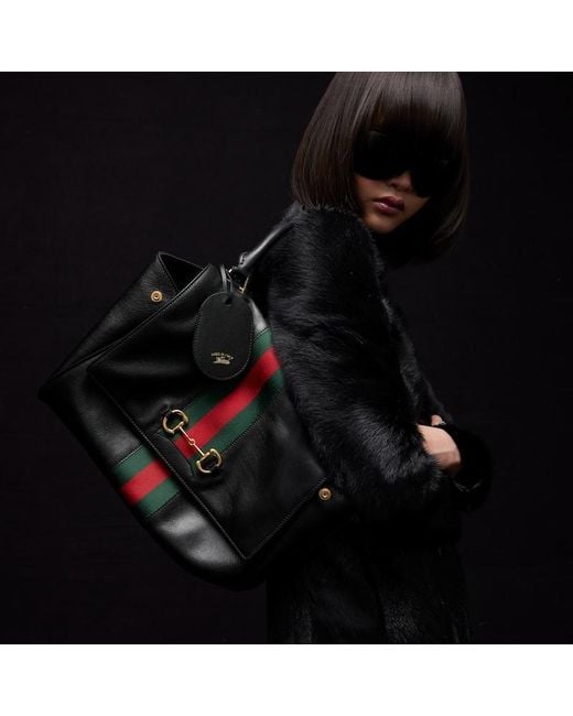 Gucci Black Paparazzo Medium Top Handle Bag