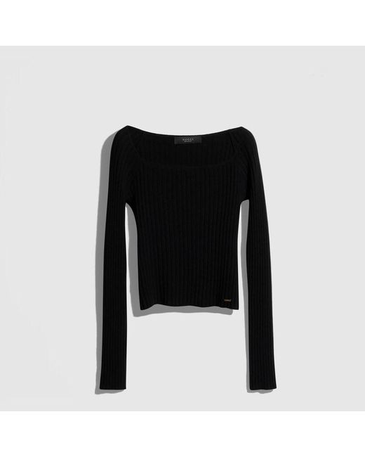 Gucci Black Soft Rib Wool Cashmere Top With Tag, Size Xl, Ready-To-Wear