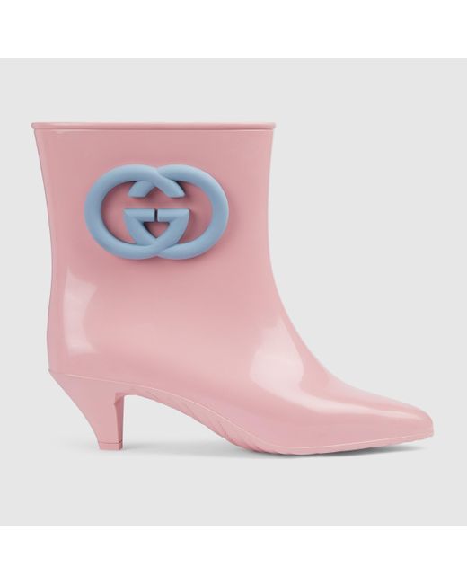 Gucci Pink Interlocking G Ankle Boot