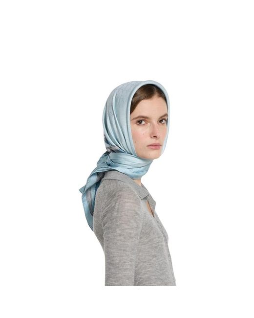 Gucci Blue Printed Gg Silk Jacquard Carré