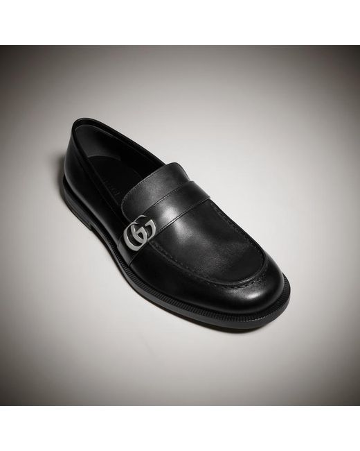 Gucci Black Loafer With Double G, Leather for men