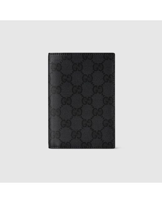 Gucci Black Essence Classic Passport Case, Original Gg Fabric