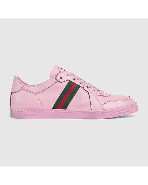 Gucci Pink Stretch Low-Top Trainer