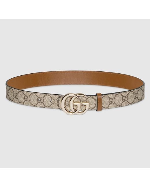 Gucci Brown Reversible Gg Marmont Belt, Size 75, Gg Canvas
