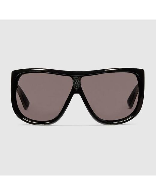 Gucci Brown Mask Frame Sunglasses for men