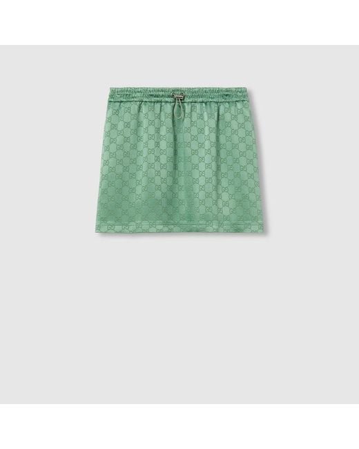 Gucci Ggサテン ミニスカート, グリーン, ウェア Green