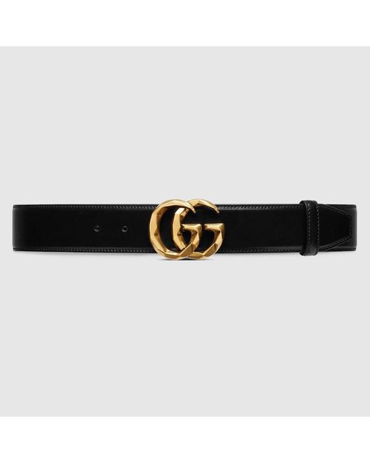 Gucci Black GG Marmont Wide Belt for men