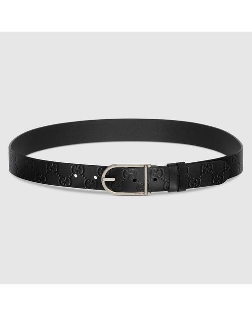 Gucci Black Reversible Belt With Rounded Buckle, Size 100 for men