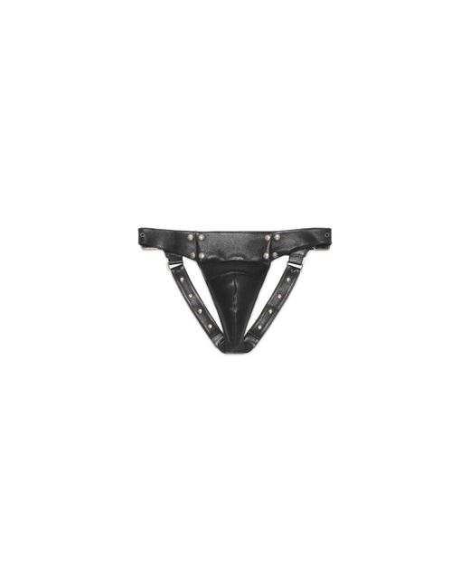Gucci Black Leather Jockstrap With Studs for men