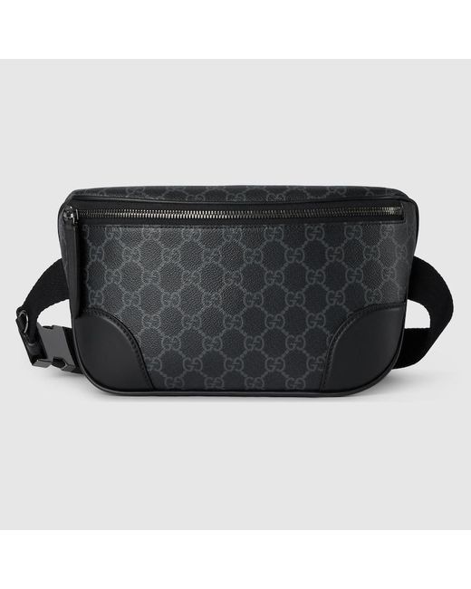 Gucci Black Gg Emblem Medium Belt Bag, Gg Canvas for men