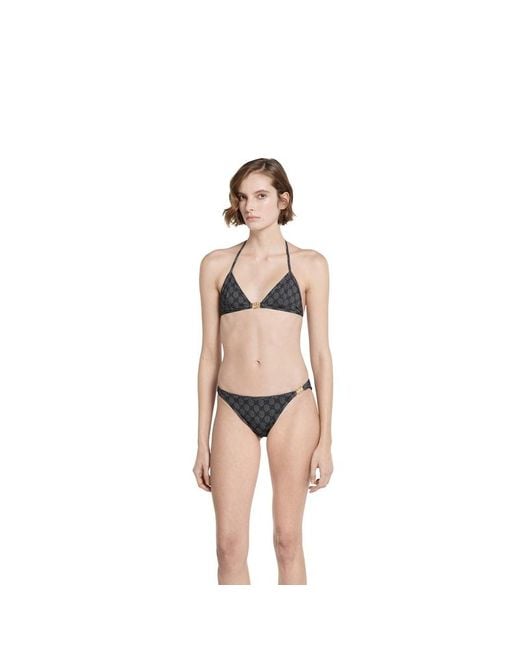 Gucci Black Printed Gg Stretch Jersey Bikini