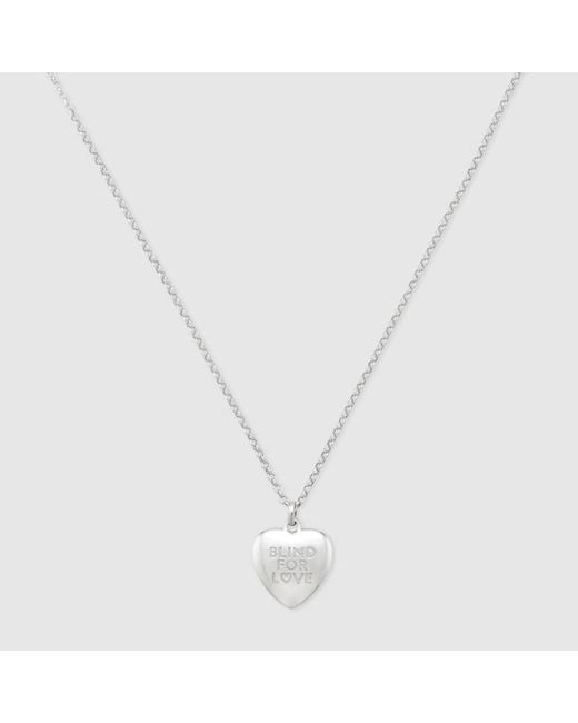 Gucci Metallic Blind For Love Pendant Necklace