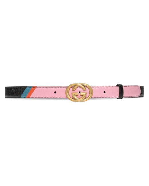 Gucci, Accessories, Gucci Pink Crystal Interlocking G Belt 9