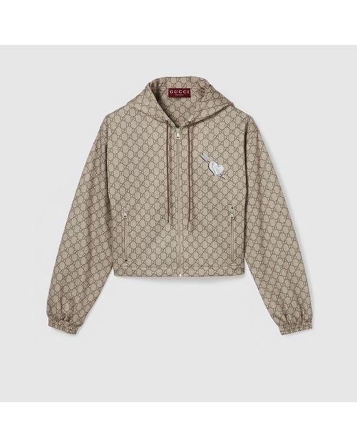 Gucci Natural Printed Technical Jersey Zip Jacket, Ready-To-Wear