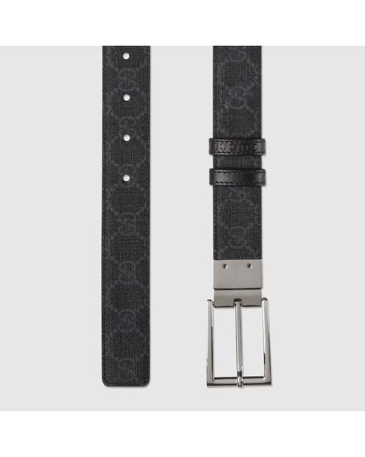 Gucci Blue Reversible Belt With Rectangular Buckle, Size 75, Leather for men