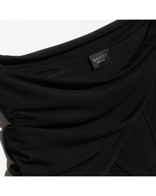 Gucci Black Crêpe Jersey Draped Shorts, Ready-To-Wear