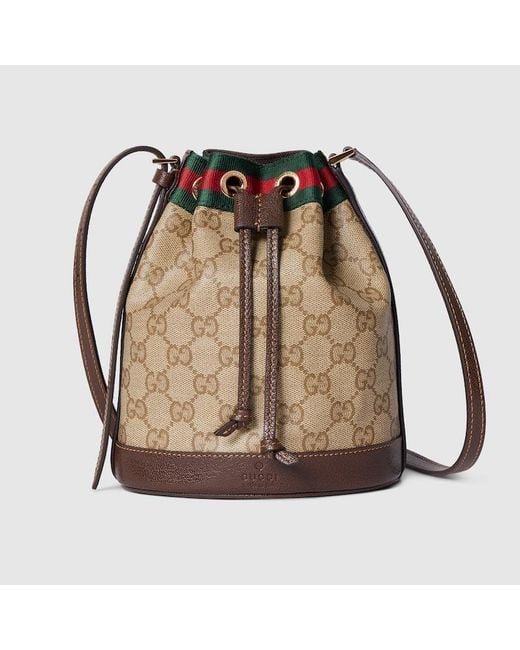 Gucci Natural Mini Bucket Bag With Web