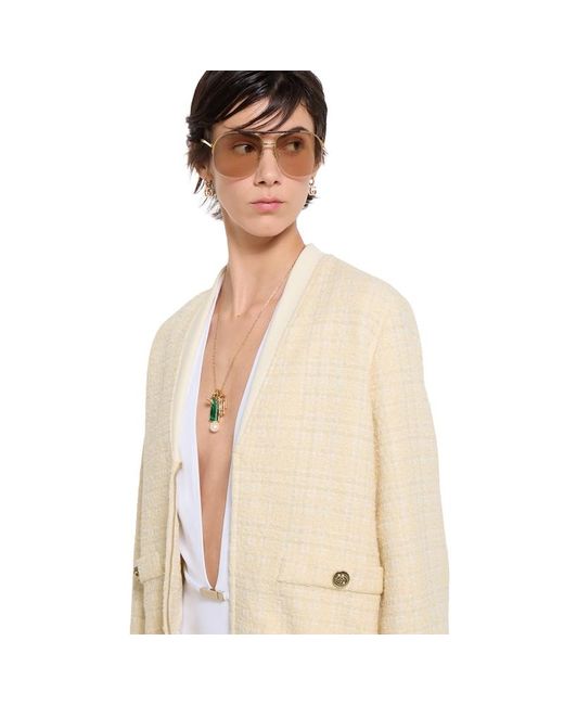 Gucci Natural Cotton Tweed Jacket