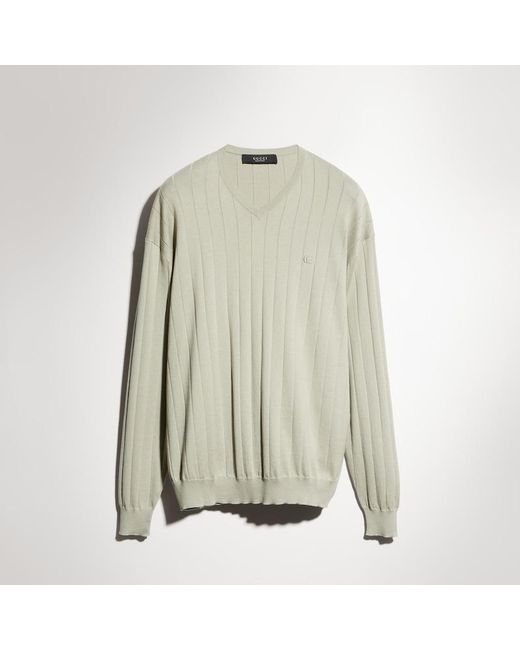 Gucci Green Ribbed Silk Cotton Sweater for men