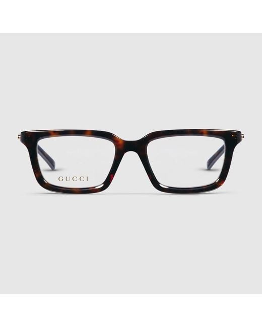 Gucci Brown Rectangular Optical Frame for men