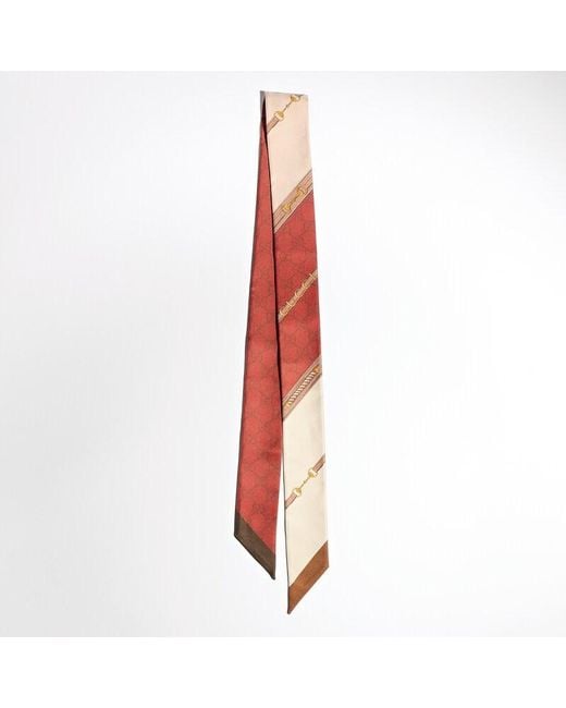 Gucci White Printed Silk Twill Ribbon