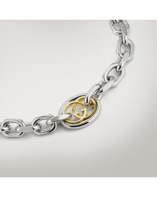 Gucci Metallic Interlocking Chain Bracelet