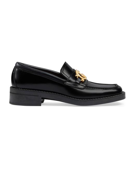 Gucci Leather Loafer With Interlocking G in Black Lyst Canada