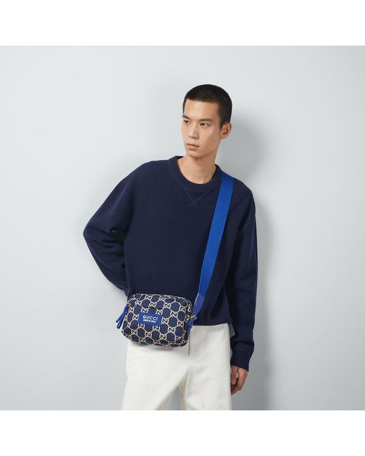 Sac À Bandoulière En Polyester GG Taille Moyenne Gucci pour homme en coloris Blue