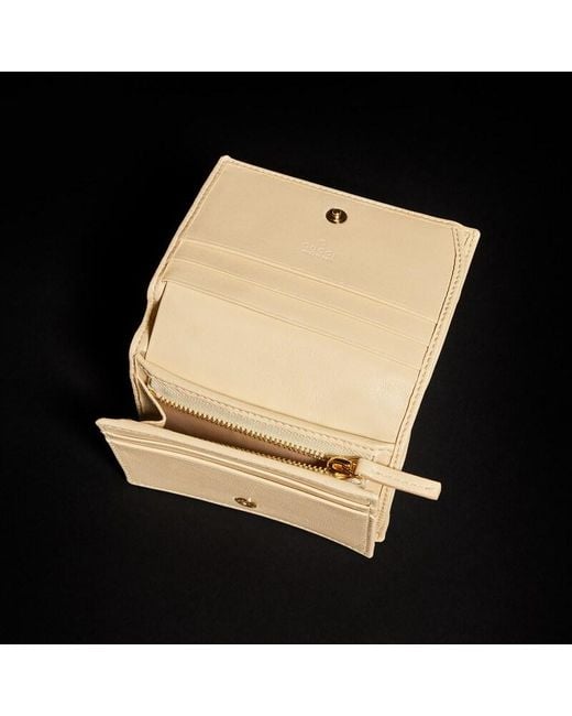 Gucci Natural Gg Marmont Small Wallet, Leather