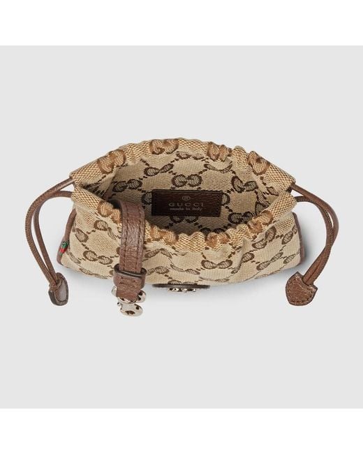 Gucci ナノポーチ チャーム, ベージュ, ファブリック Metallic