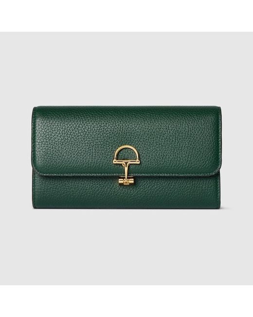 Gucci Green Half Horsebit Continental Wallet