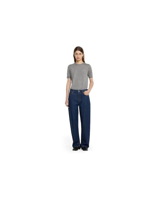 Gucci インターシャ カシミアシルク トップ, グレー, ウェア Gray