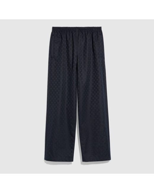 Gucci Blue Gg Cotton Canvas Pants for men