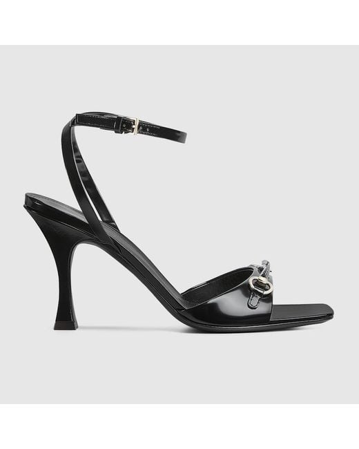 Gucci Black Sandal With Horsebit, Size 35 It