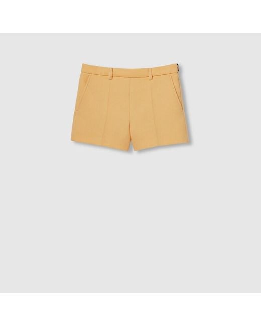 Gucci ライトウールクレープ ショートパンツ, イエロー, ウェア White