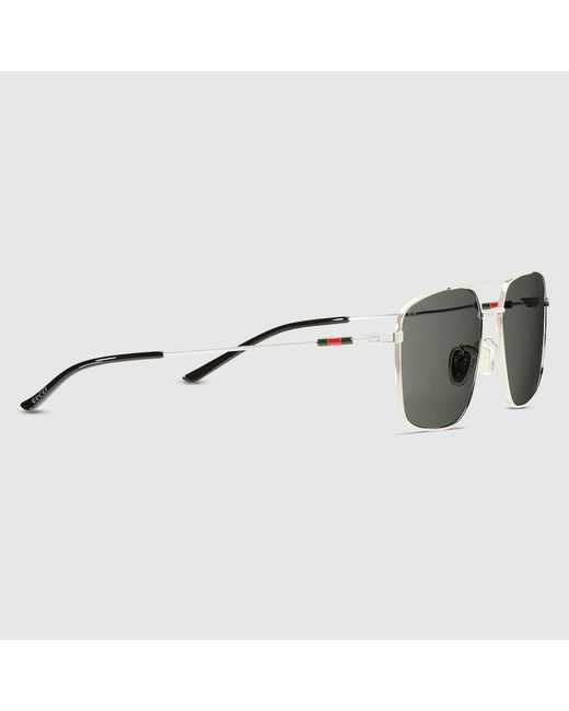 Gucci Gray Specialized Fit Navigator Sunglasses for men
